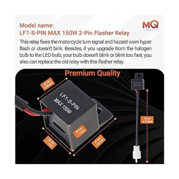 MQparts Paquete de 2 relés intermitente LED electrónico_4