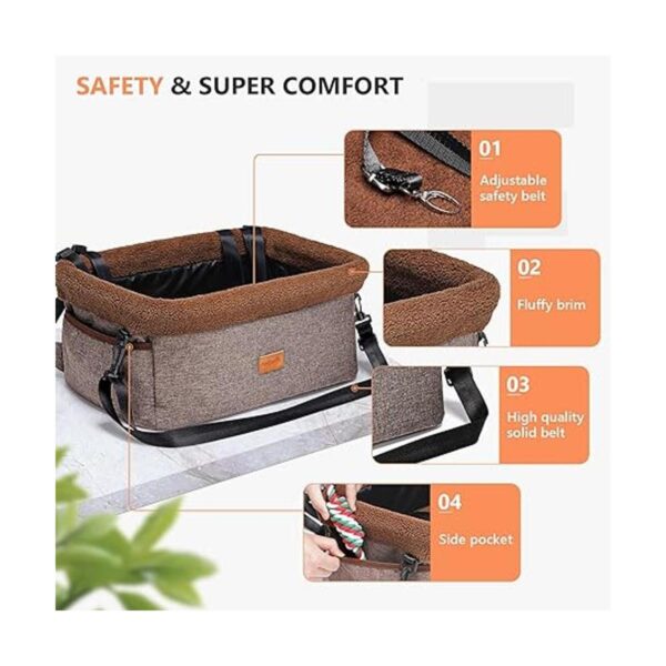 Fostanfly Asiento de coche para perros pequeños asiento_3