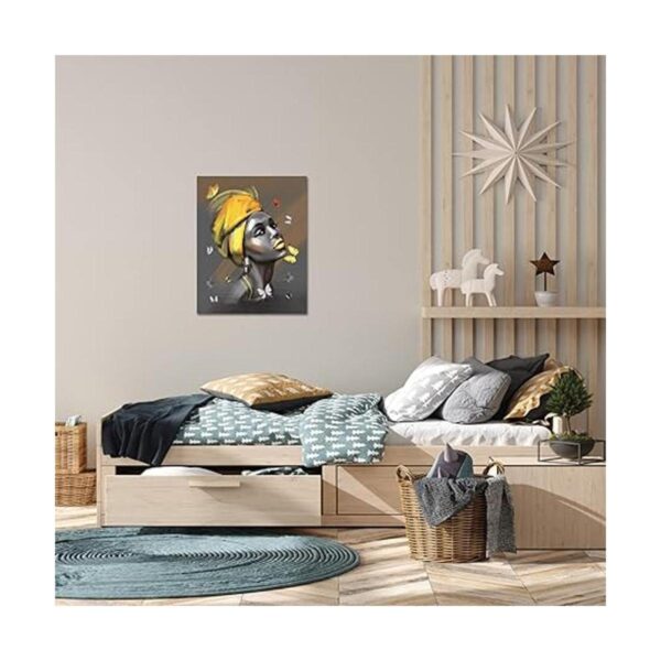 LB Lienzo africano para pared diseño de mujer americana_2