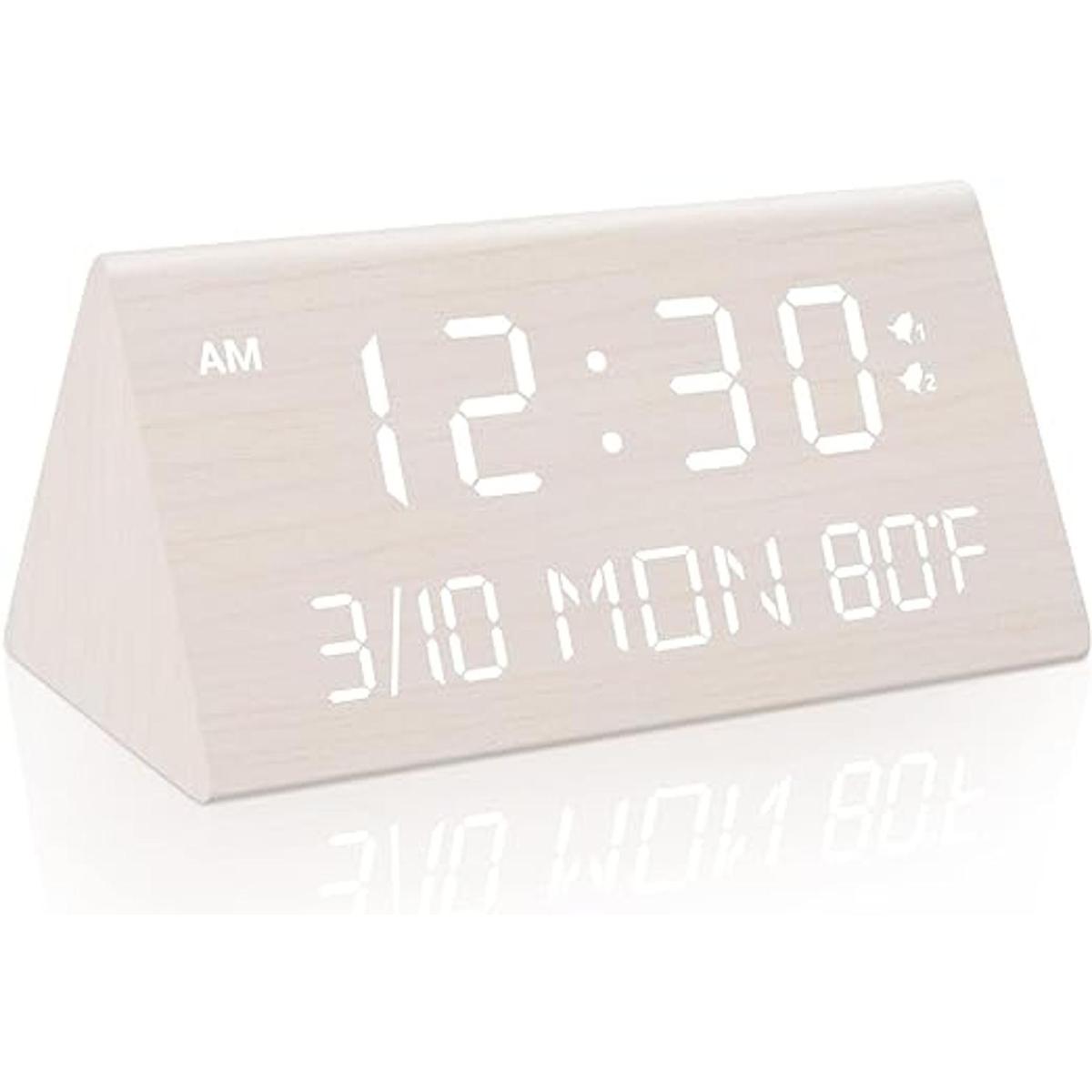 Kogonee Reloj despertador digital de madera 0100 de