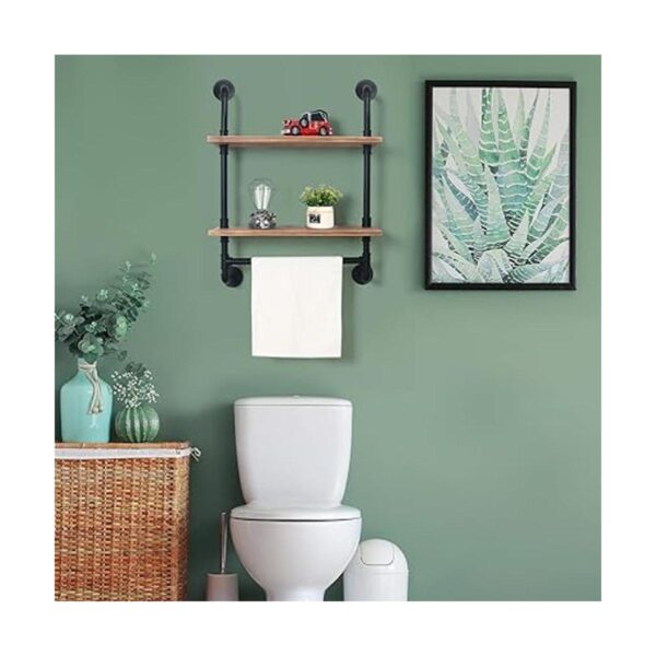 HouseAid Estantes flotantes de tubo industrial con barra