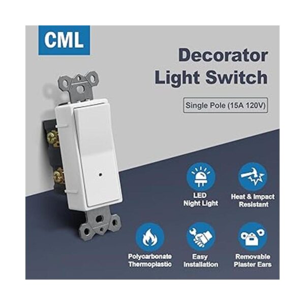 Paquete de 5 interruptores de luz iluminados CML