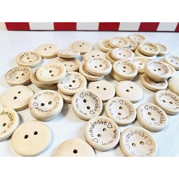 Mefuny 100 botones de madera hechos a mano con amor forma_2
