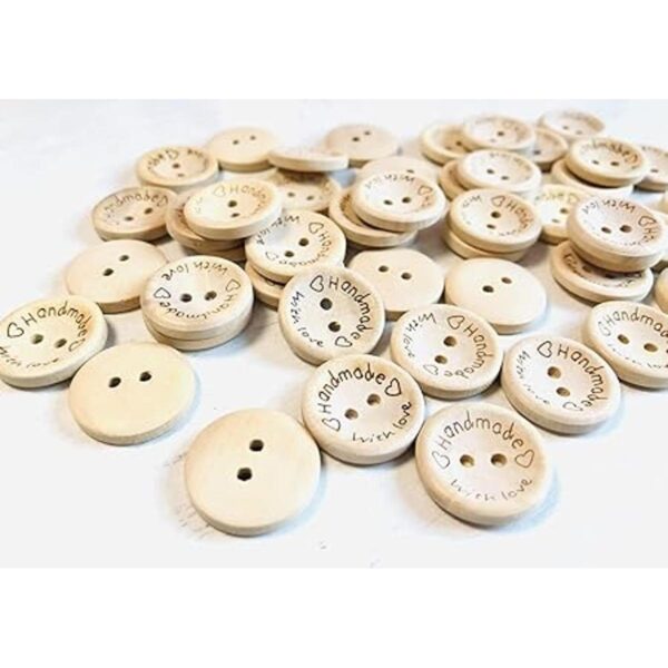Mefuny 100 botones de madera hechos a mano con amor forma_3