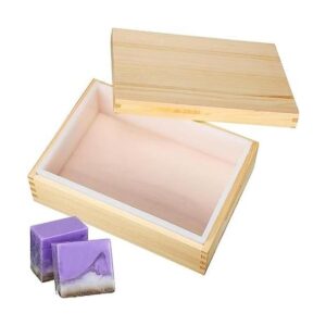 Molde rectangular de silicona para jabón con caja y tapa