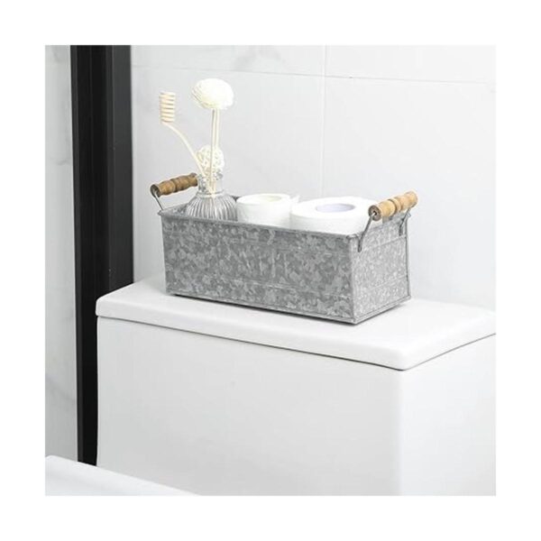 MyGift Cesta de almacenamiento rectangular de metal_2