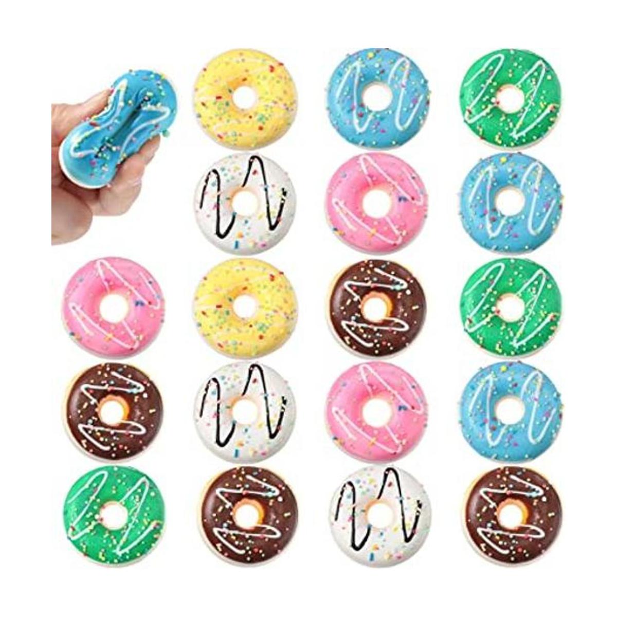 Paquete de 20 bolas de estrés de rosquilla arcoíris para