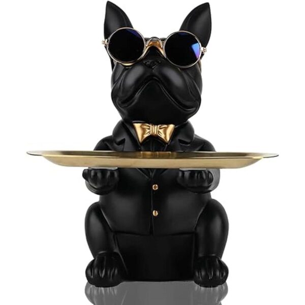 Bandeja de resina moderna para bulldog con diseño de_1