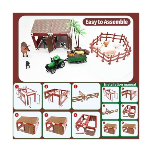 Mini juguete de granero de juguetes de granja 66 figuras