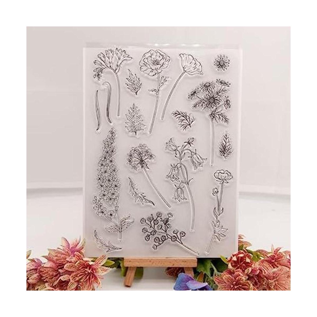 Lily Craft Linda Craft Sellos transparentes de flores de