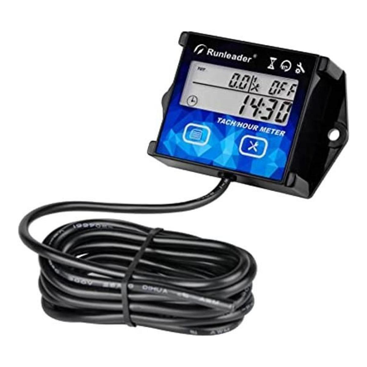 Runleader Medidor digital LCD de tacóhora recordatorio