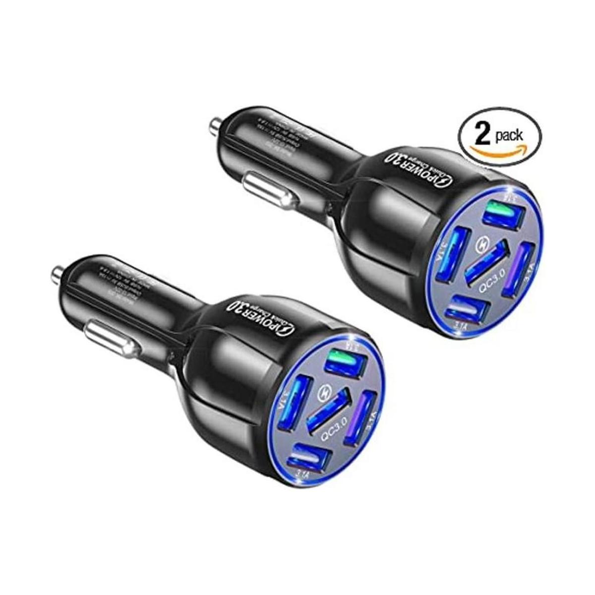 Paquete de 2 cargadores USB para automóvil adaptador de