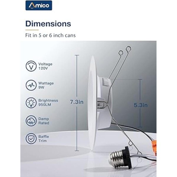 Amico Luces LED empotrables de 56 pulgadas 5CCT paquete_5