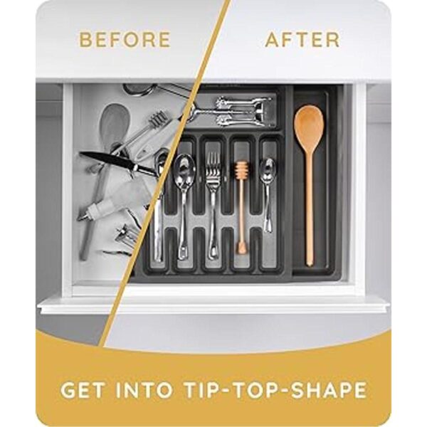 Organizador expandible de cajones de cocina práctico
