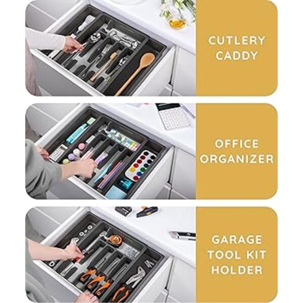 Organizador expandible de cajones de cocina práctico