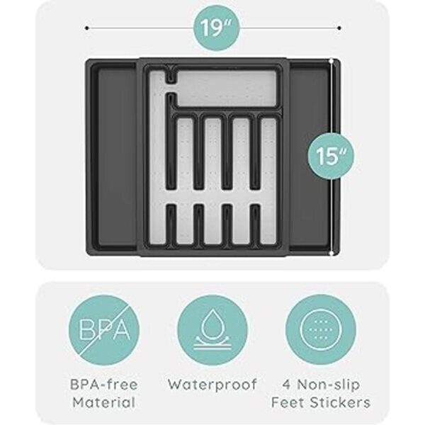Organizador expandible de cajones de cocina práctico