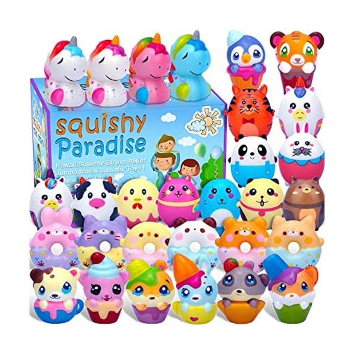 POKONBOY Paquete de 30 juguetes esponjosos Kawaii