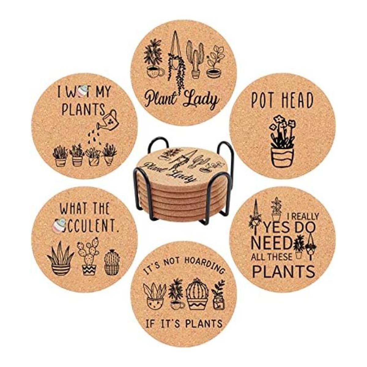 Homento Divertidos posavasos de plantas para bebidas