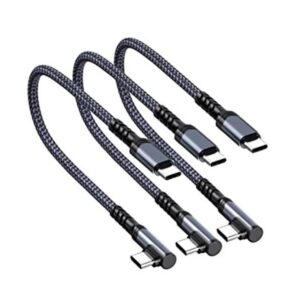 Paquete de 3 cables cortos USB C a USB C de 1 pie 60 W_1