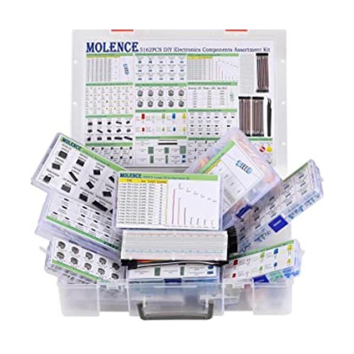 Molence Kit de 5162 piezas de componentes electrónicos