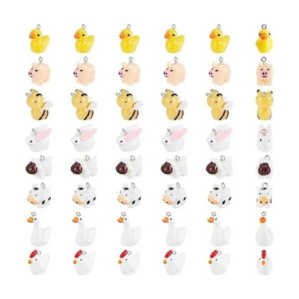 PandaHall Juego de 48 dijes de resina de 8 estilos para_1