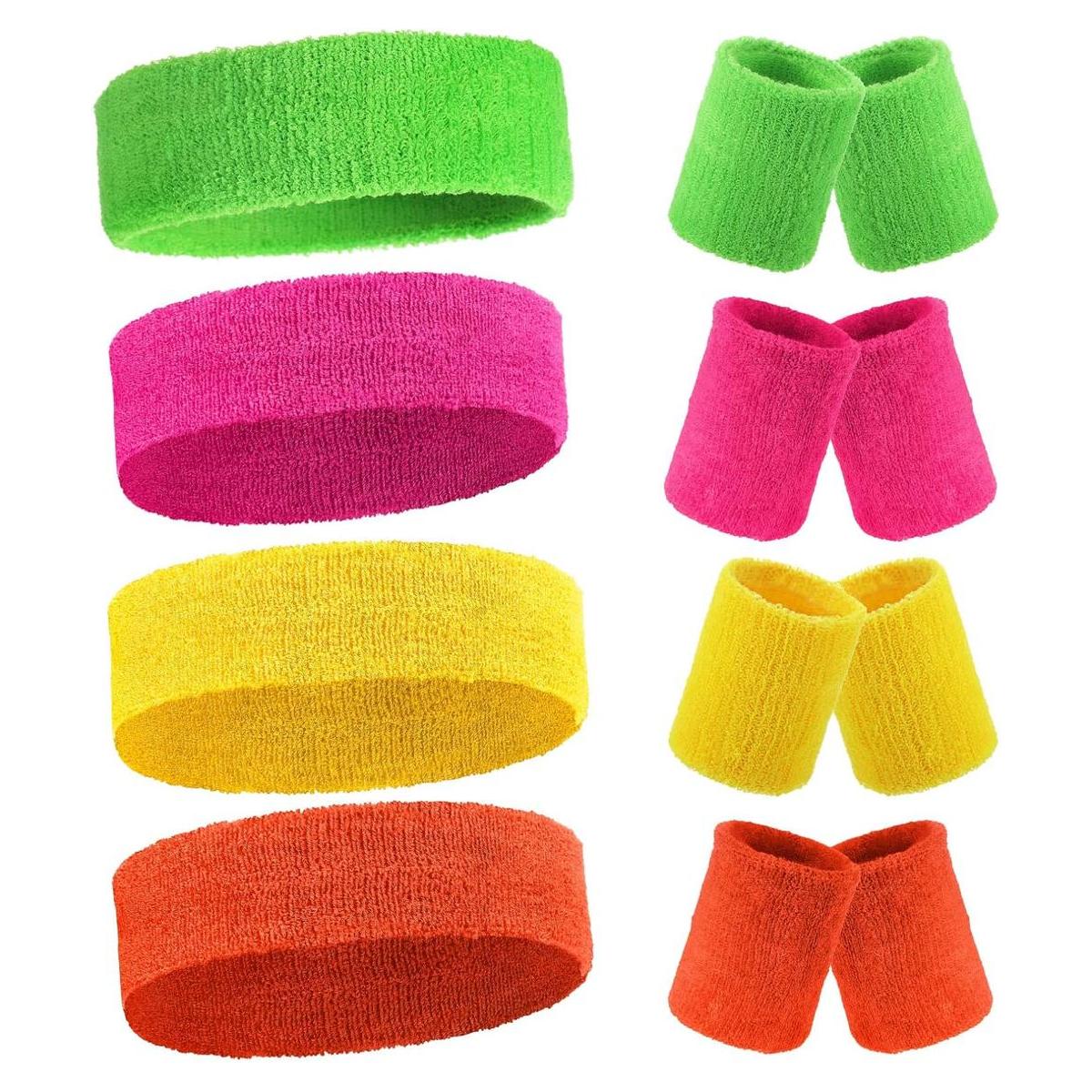 Juego de 12 pulseras y banda para el sudor absorbente