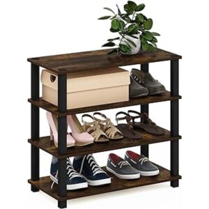 Furinno TurnSTube Zapatero de 4 niveles pino ámbarnegro_4