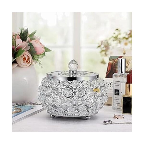 Hipiwe Joyero de cristal con tapa de cristal caja de