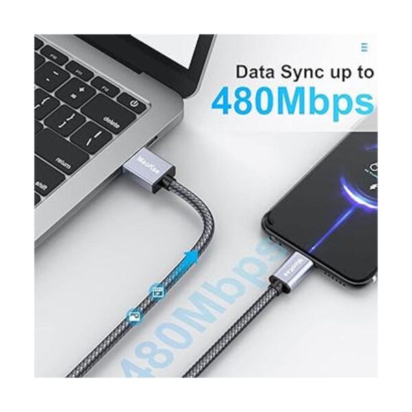 Meokse Cable micro USB cable de carga extra largo para_3