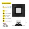 Luz empotrable LED cuadrada de 4 pulgadas paquete de 4_2