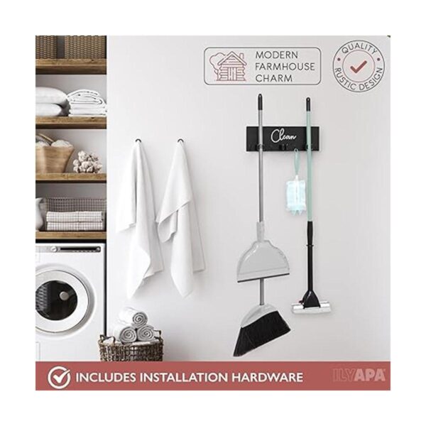 Ilyapa Soporte de pared para escobas almacenamiento de_5
