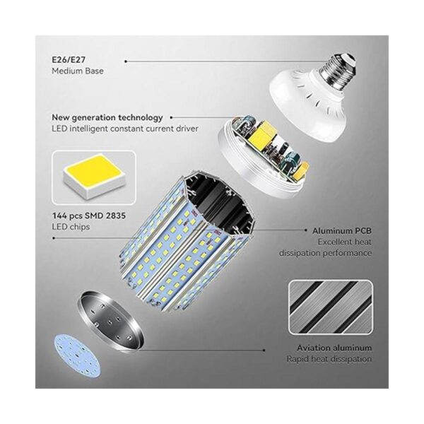 Paquete de 2 bombillas LED de maíz equivalente a 200 W_4
