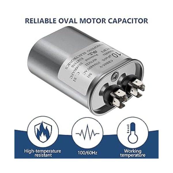Dreyoo Condensador de arranque ovalado de 10 uF MFD 6_3