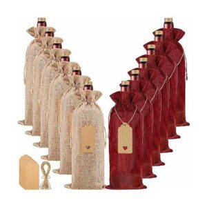 Homum 12 bolsas de vino de arpillera de primera calidad y
