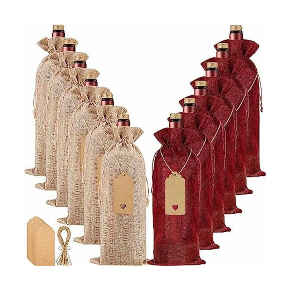 Homum 12 bolsas de vino de arpillera de primera calidad y