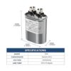 Dreyoo Condensador de arranque ovalado de 10 uF MFD 6_2