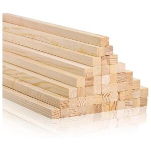 Elsjoy Paquete de 50 varillas cuadradas de madera de pino