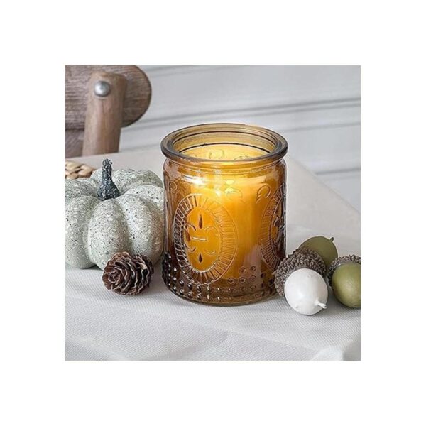 Kate Aspen Soporte para luz de té de vidrio ámbar vintage_3