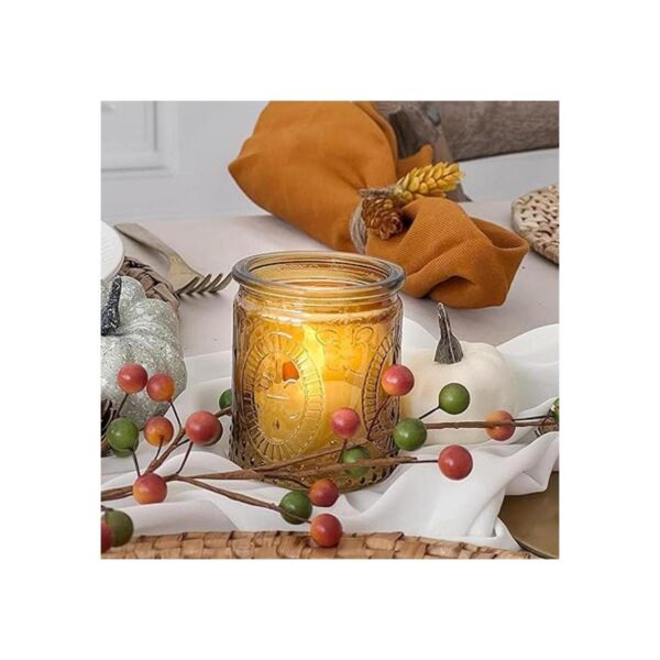 Kate Aspen Soporte para luz de té de vidrio ámbar vintage_5