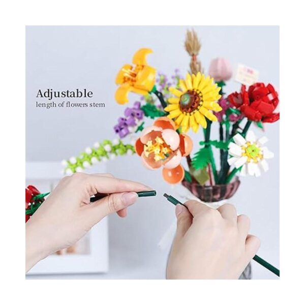 QLT Juego de construcción de ramo de flores de ladrillos_6