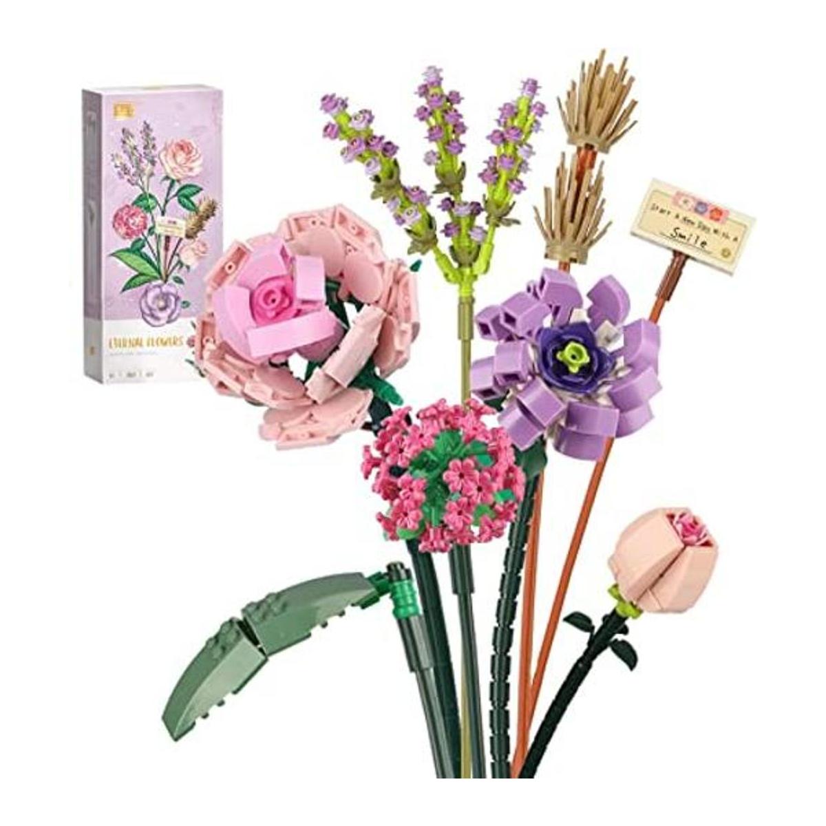QLT Juego de construcción de ramo de flores de ladrillos