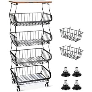 MODEREVE Cesta de frutas para cocina cesta apilable de 5