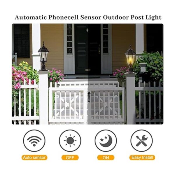 GOALPLUS Luz de poste del atardecer al amanecer lámpara_2