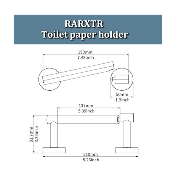 RARXTR Soporte de papel higiénico dorado SUS304 de acero_6