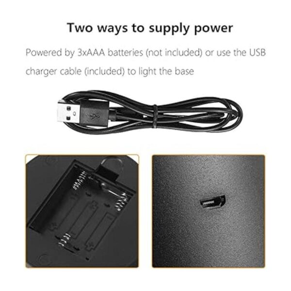 Juego de 2 luces LED de noche 3D con lámina acrílica