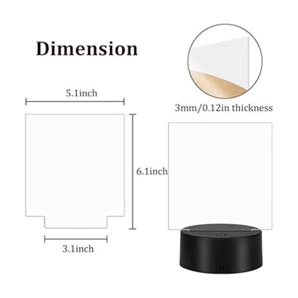 Juego de 2 luces LED de noche 3D con lámina acrílica
