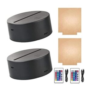 Juego de 2 luces LED de noche 3D con lámina acrílica