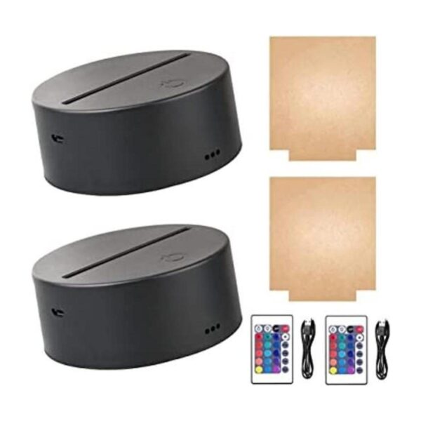 Juego de 2 luces LED de noche 3D con lámina acrílica
