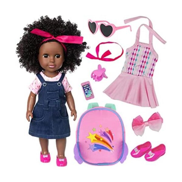 Ecore Fun Muñeca negra de 14.5 pulgadas juego de muñecas