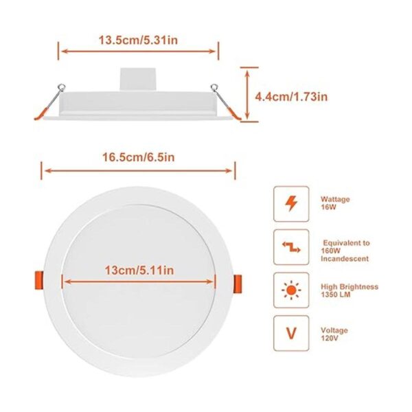Iluminación empotrada de 6 pulgadas luz LED inteligente_3